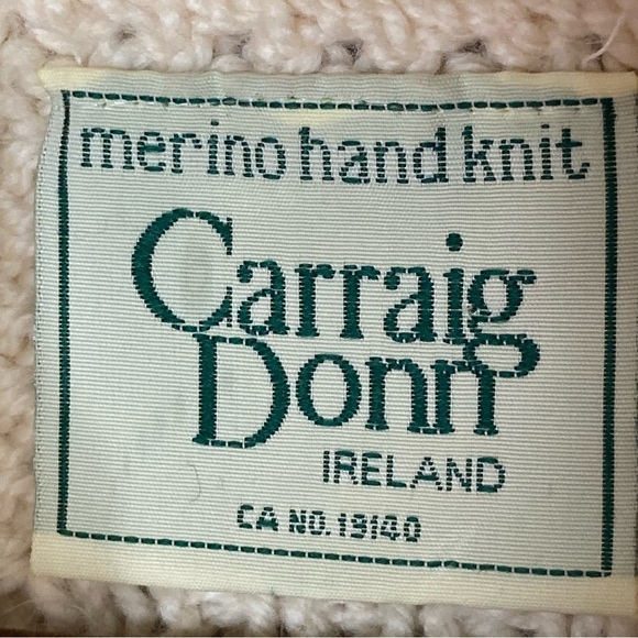 Carraig Donn Merino Wool Zip Sweater-Cream/Ivory-Womens S-Hand Knit-Ireland-Cozy - Picture 4 of 10
